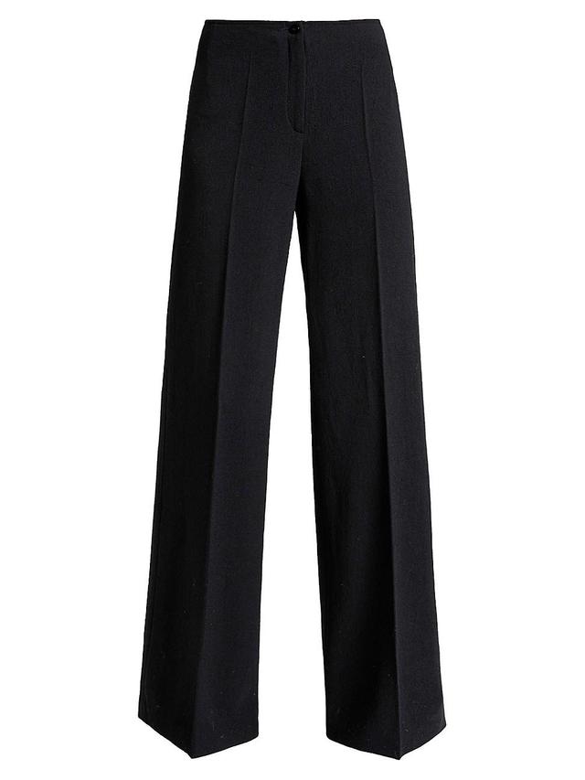 Womens Wool Wide-Leg Pants Product Image