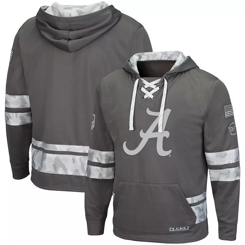 Mens Colosseum Gray Alabama Crimson Tide OHT Military Appreciation Lace-Up Pullover Hoodie Product Image