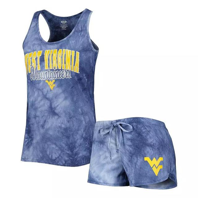 Womens Concepts Sport Navy West Virginia Mountaineers Billboard Tie-Dye Tank and Shorts Sleep Set Product Image