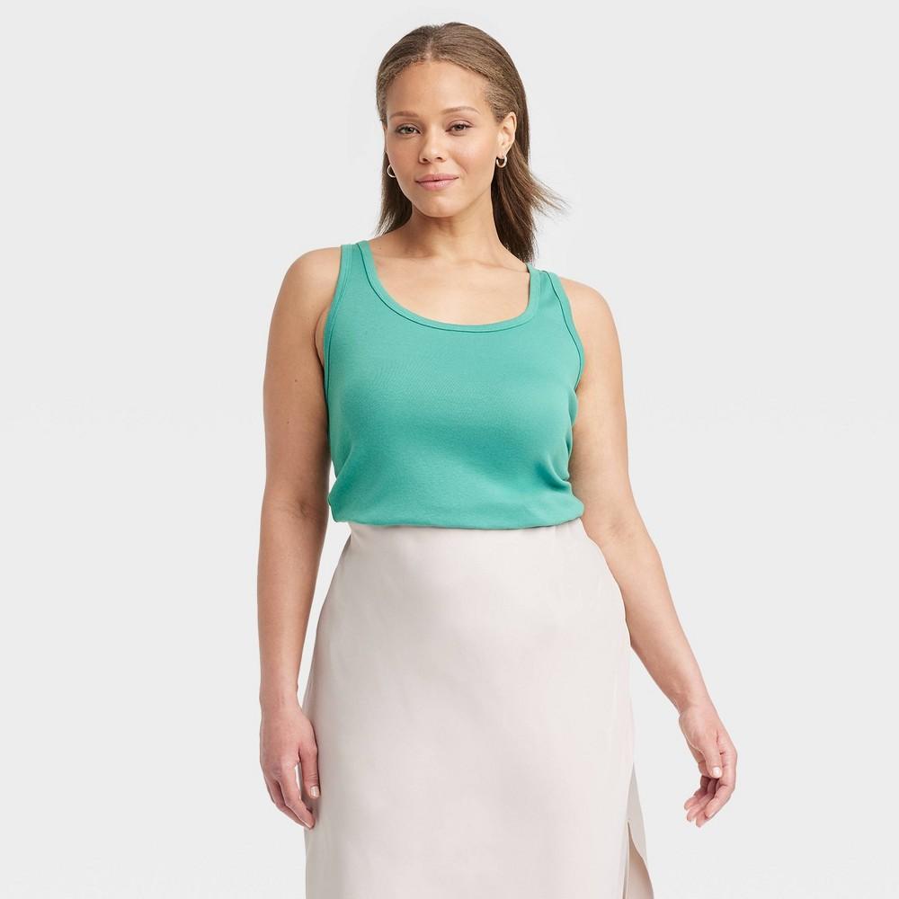 Womens Slim Fit Tank Top - A New Day Teal XXL Product Image