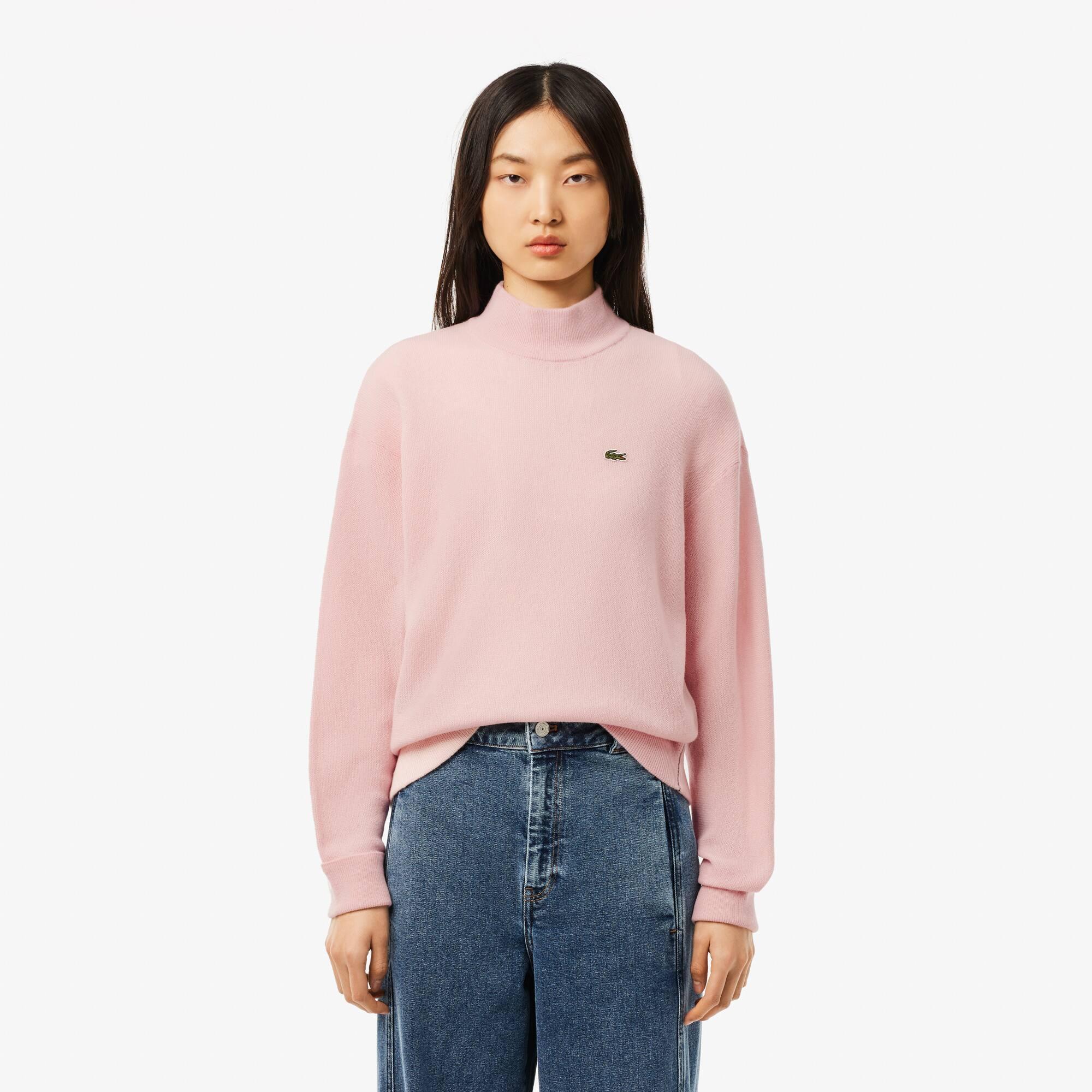 Relaxed Fit Carded Wool High Neck Sweater Product Image