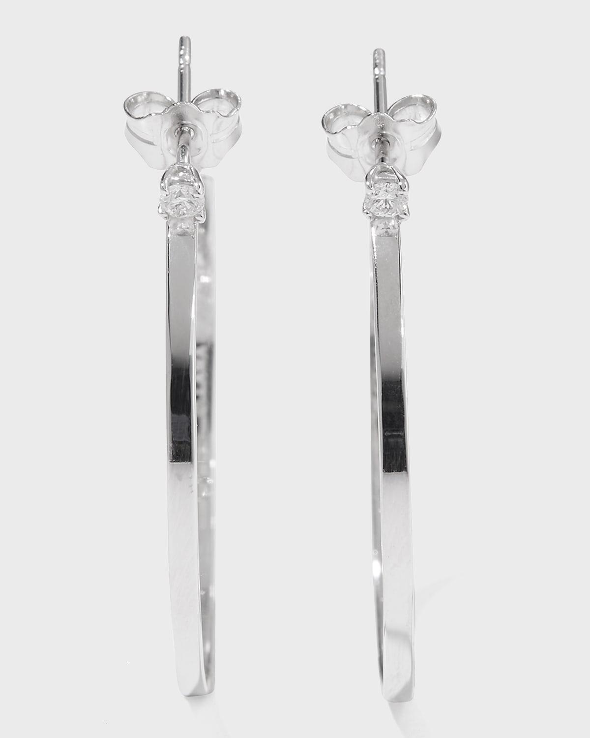 14k Diamond Sunrise Hoop Earrings Product Image