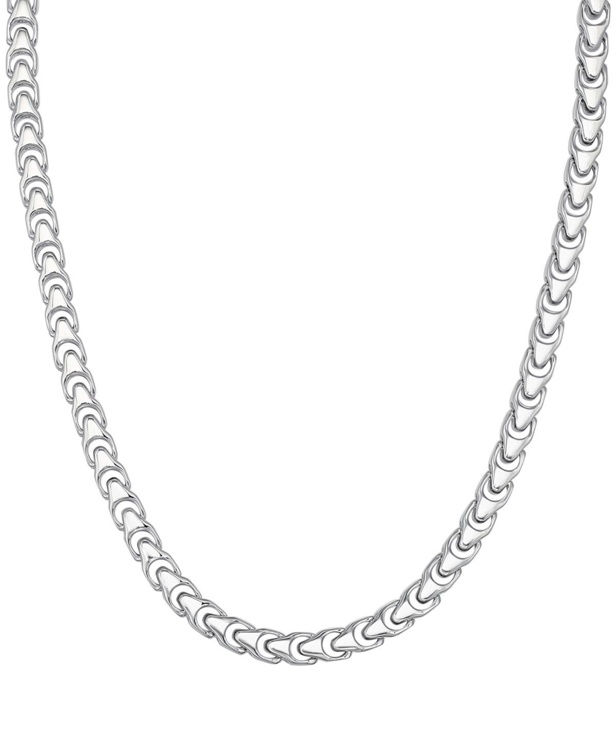 Bulova Mens Polished Link 22 Chain Necklace in Sterling Silver-Plate Product Image