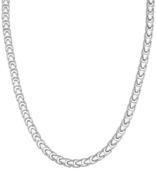 Bulova Mens Polished Link 22 Chain Necklace in Sterling Silver-Plate Product Image