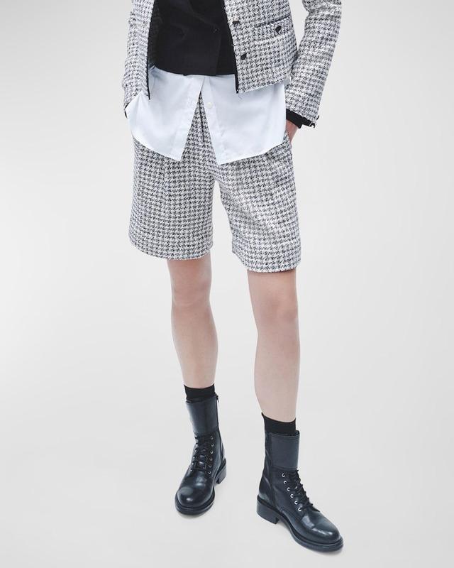 Womens Carmen Houndstooth Cotton-Blend Shorts Product Image