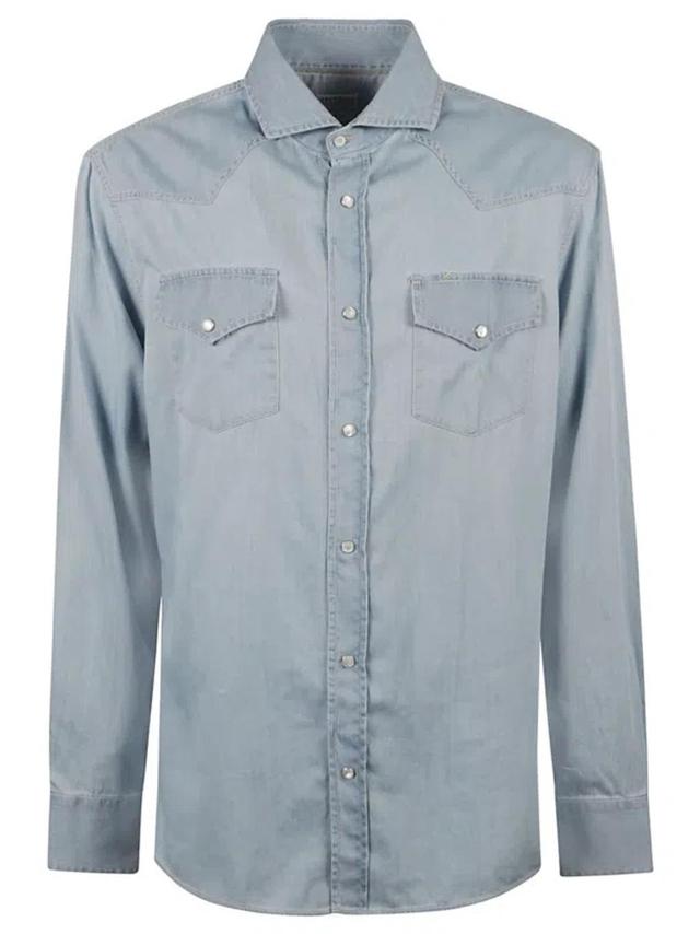 BRUNELLO CUCINELLI Button-up Denim Shirt In Blue Product Image