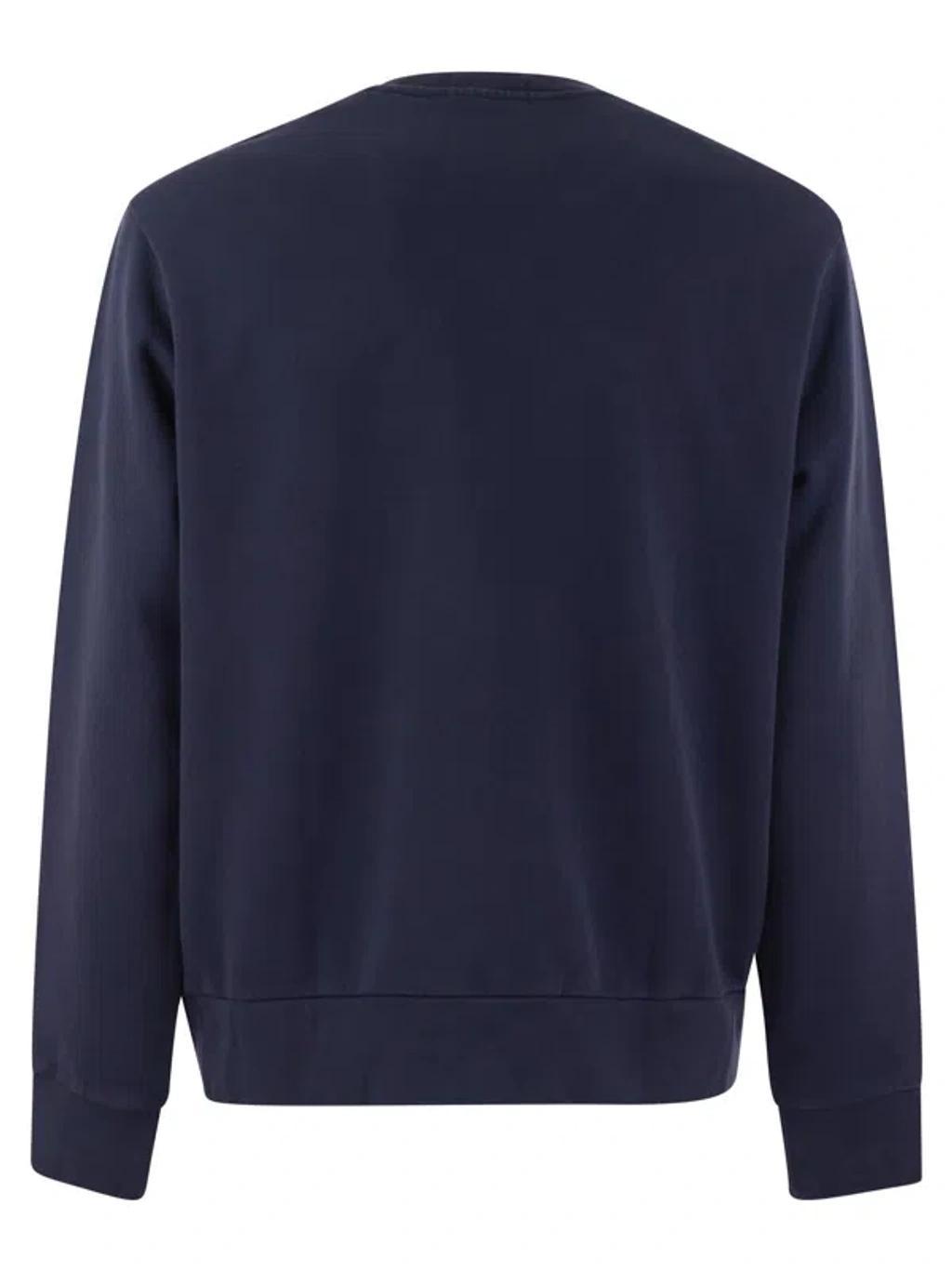 Classic Fit Cotton Sweatshirt In Blue Product Image