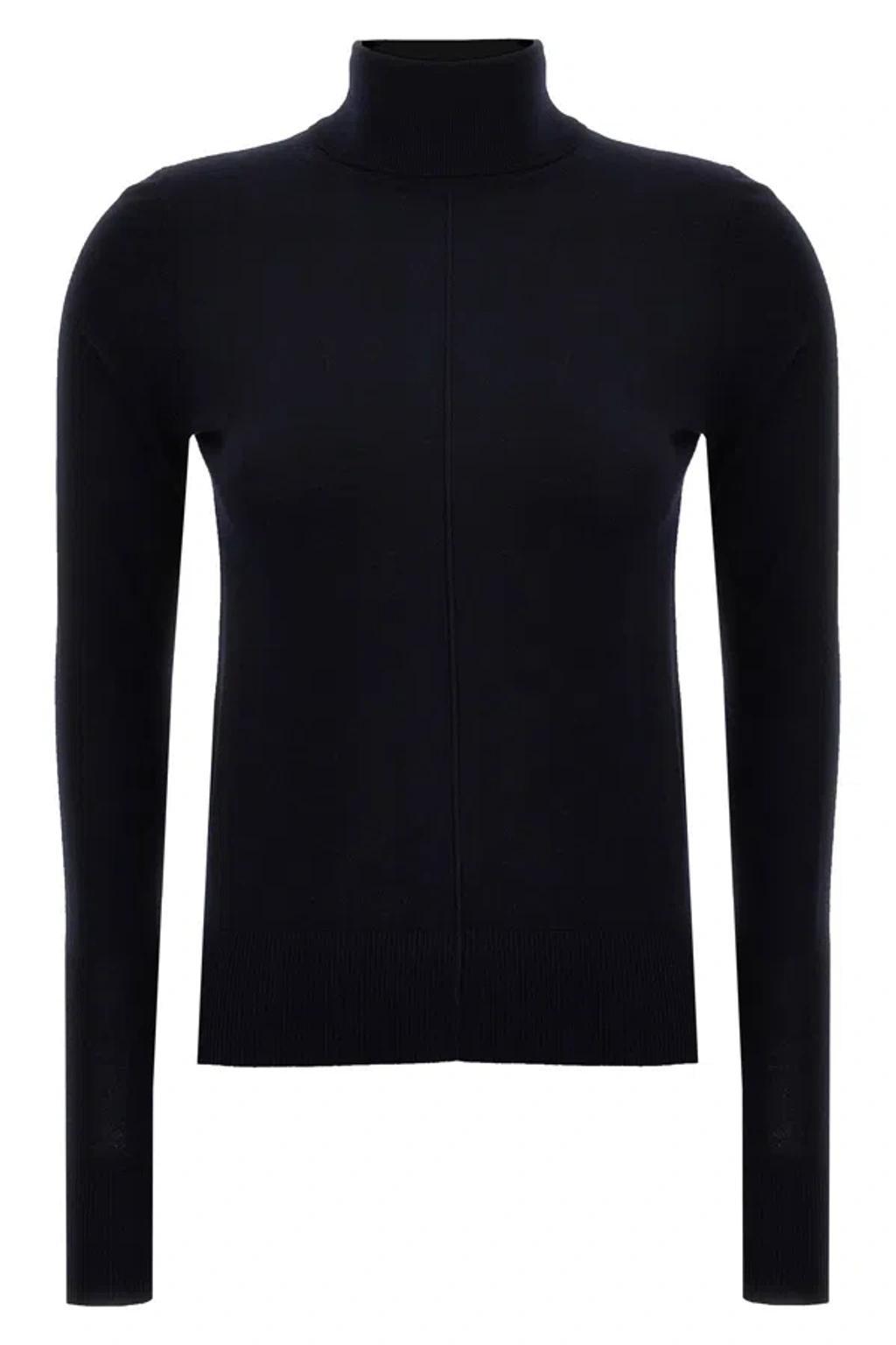 CHLOÉ Black Scalloped Edge Turtleneck In Blue Product Image