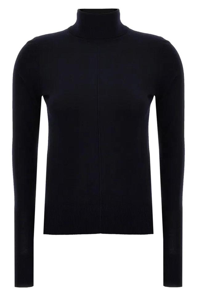 CHLOÉ Black Scalloped Edge Turtleneck In Blue Product Image