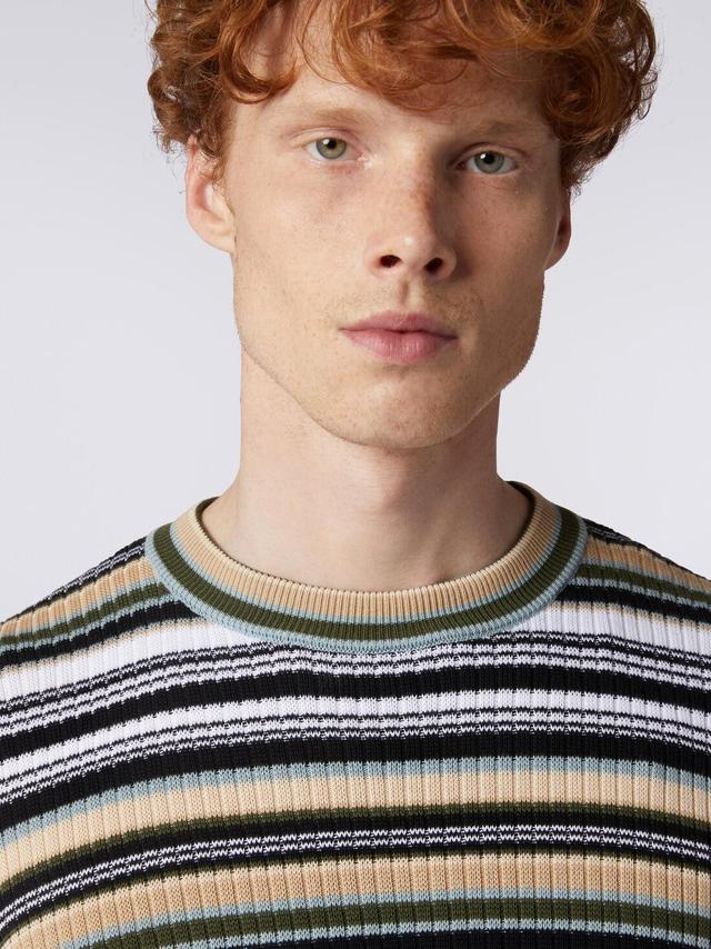 Crew-neck pullover in striped cotton Multicoloured | Missoni Product Image