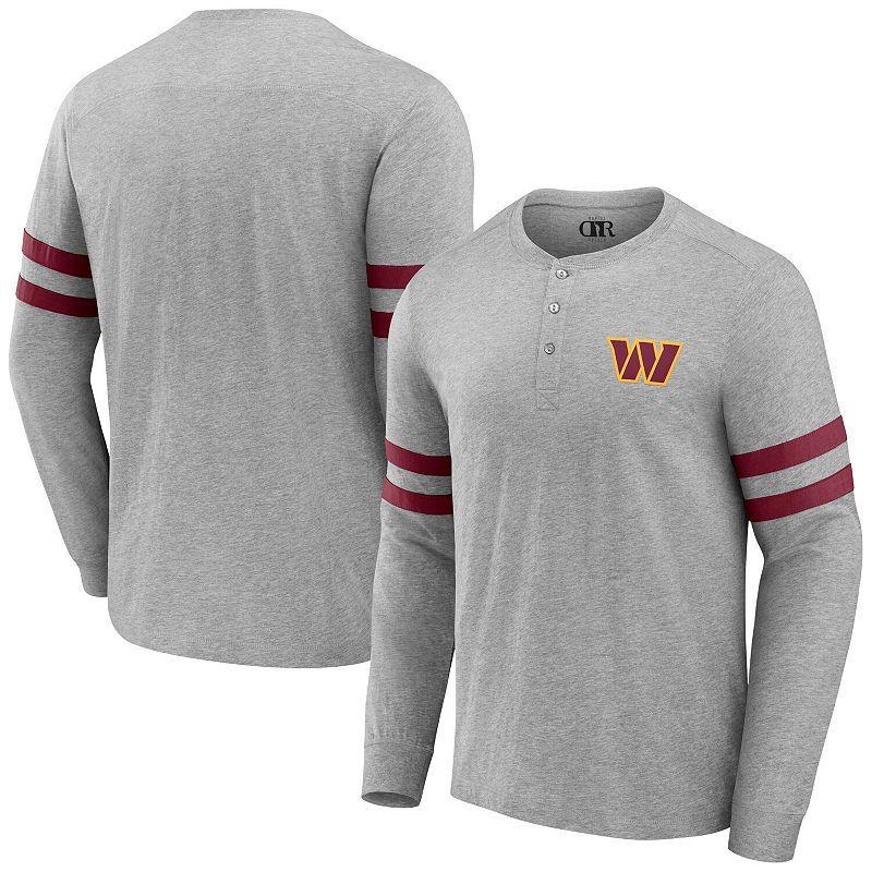 Mens NFL x Darius Rucker Collection by Fanatics Heather Gray Washington Commanders Henley Long Sleeve T-Shirt Grey Product Image