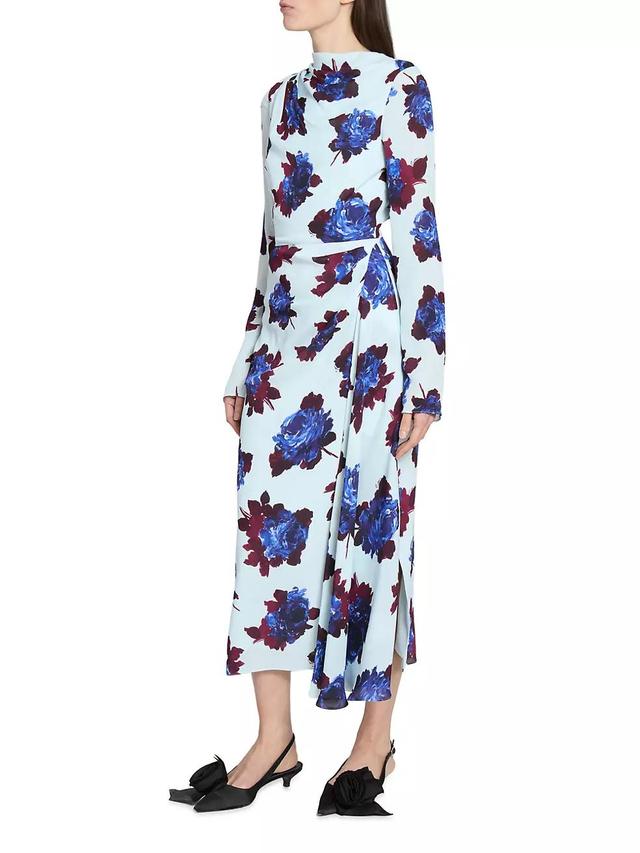 Floral Draped Midi-Dress Product Image