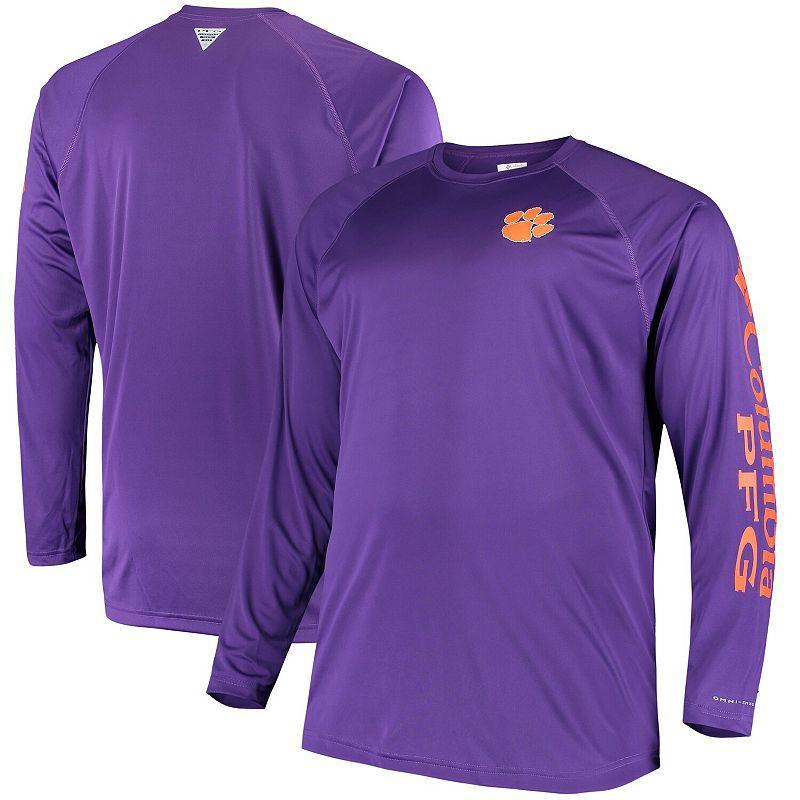 Mens Columbia Clemson Tigers Big & Tall Terminal Tackle Long Sleeve Omni-Shade T-Shirt Product Image