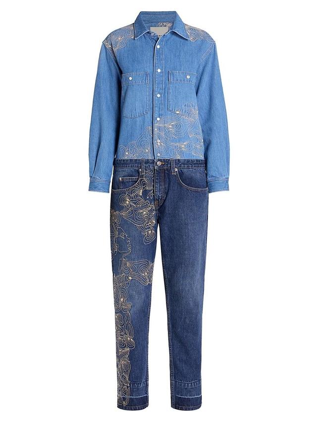 Womens Imane Pieced Denim Jumpsuit Product Image