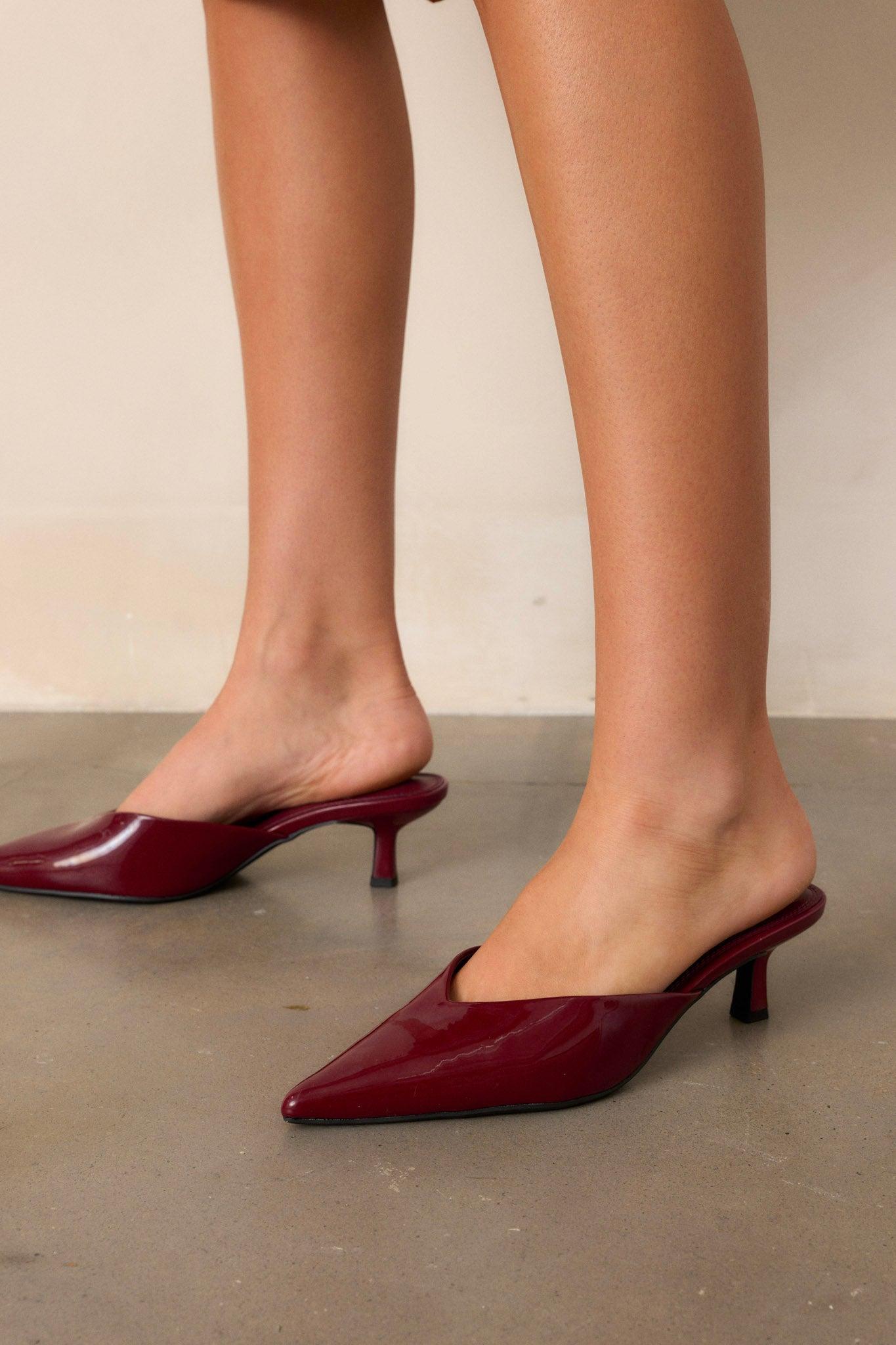 Wild Is the Wind Burgundy Mule Heels Product Image