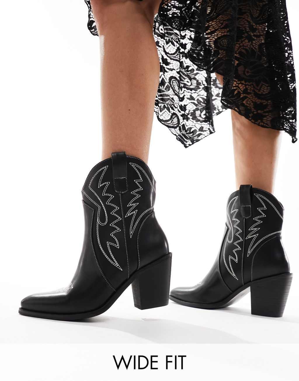 Glamorous Wide Fit western ankle boots Product Image