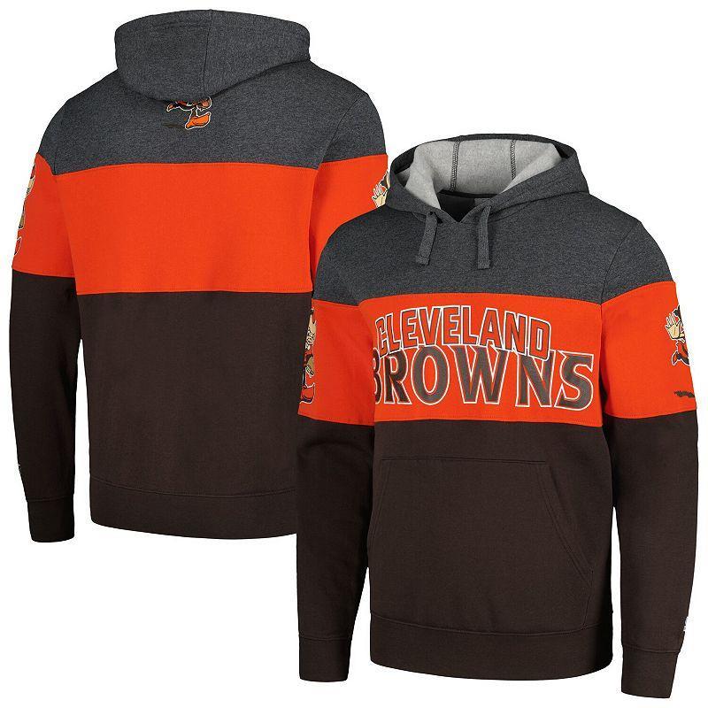 Mens Starter Brown/Orange Cleveland Browns Extreme Pullover Hoodie Product Image