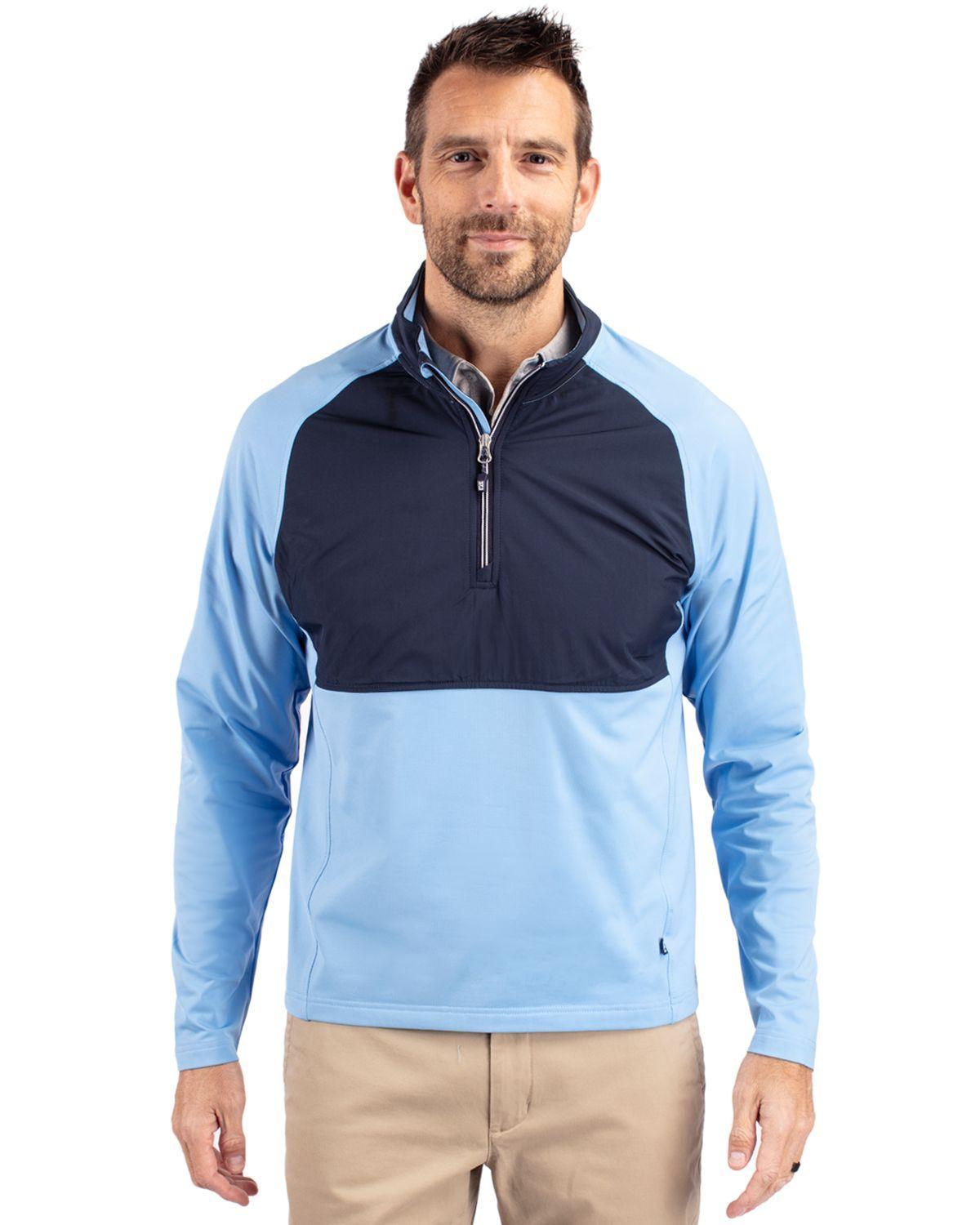 Cutter & Buck Mens Adapt Eco Knit Hybrid Recycled Quarter Zip Jacket Product Image