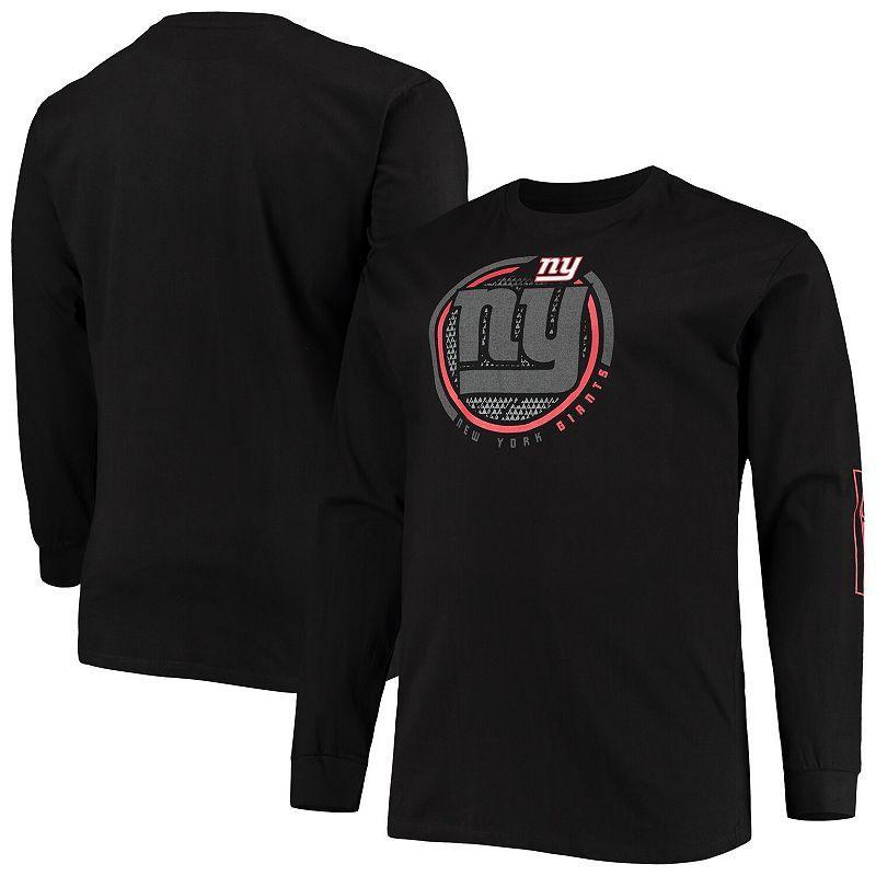 Men's Fanatics Branded Black New York Giants Big & Tall Color Pop Long Sleeve T-Shirt Product Image