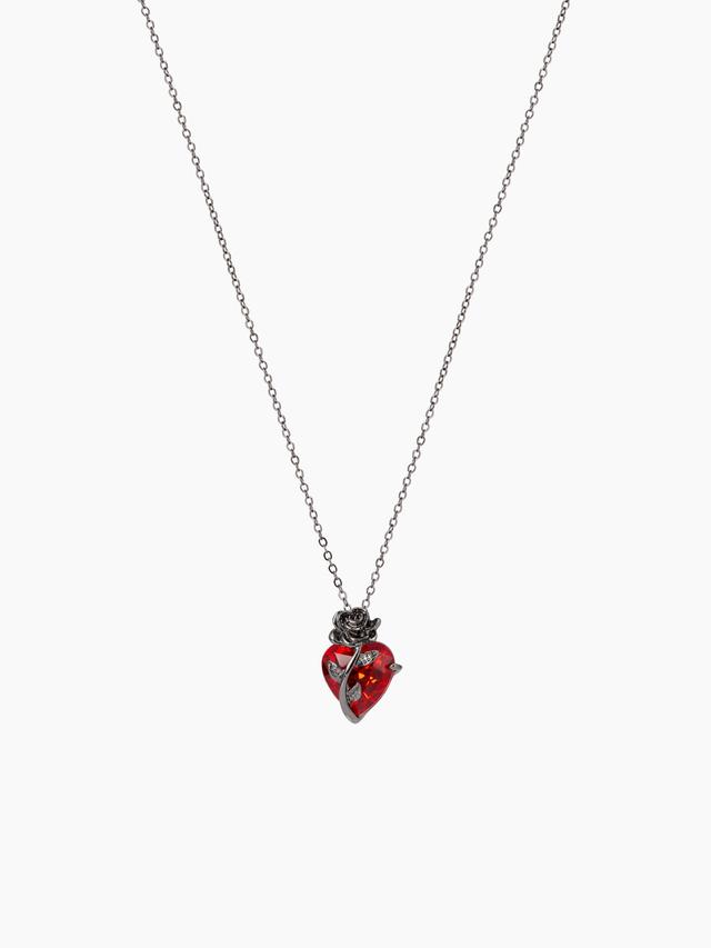 ROSE & HEART PENDANT NECKLACE Product Image