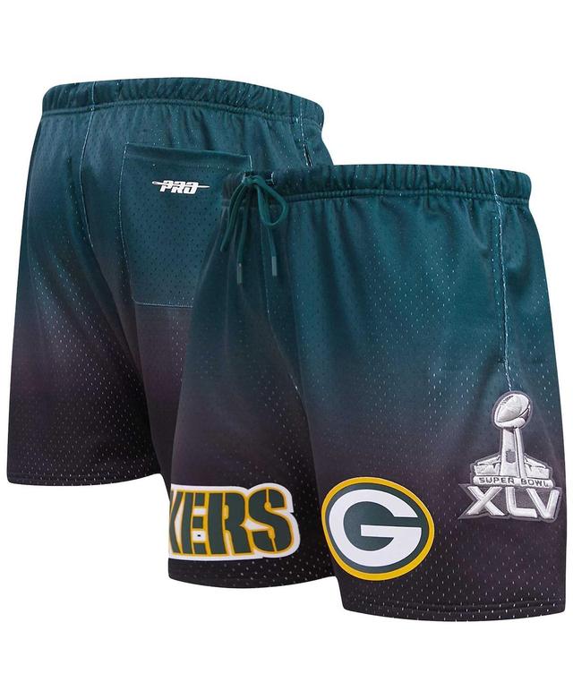 Mens Pro Standard Black Green Bay Packers Ombre Mesh Shorts - Black Product Image