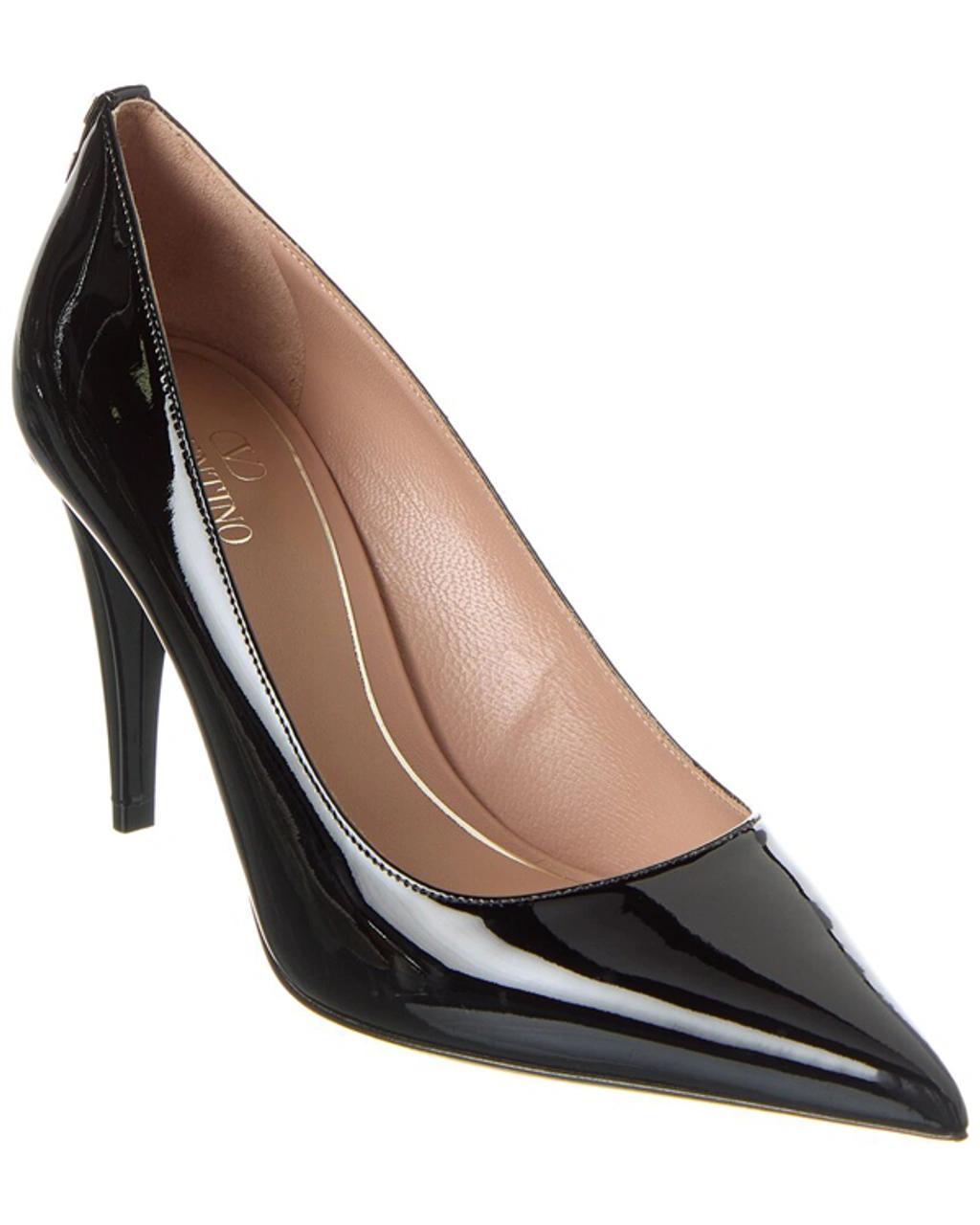 Rockstud 90 Patent-leather Pumps In Black Product Image