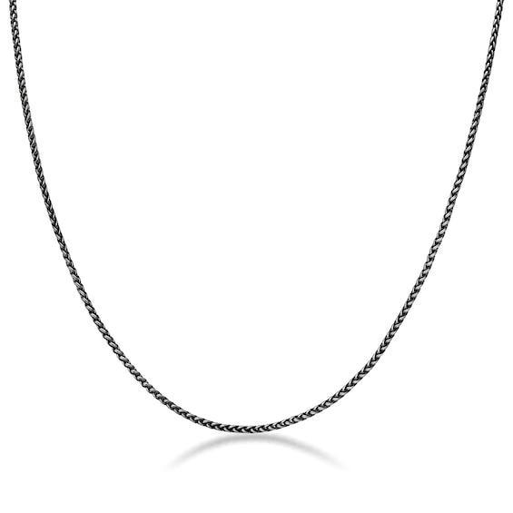 Men's 3.0mm Antique-Finish Wheat Chain Necklace in Solid Stainless Steel - 22" Product Image