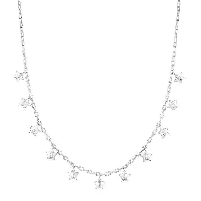 Sunkissed Sterling Cubic Zirconia Star Charm Necklace, Womens Multicolor Product Image