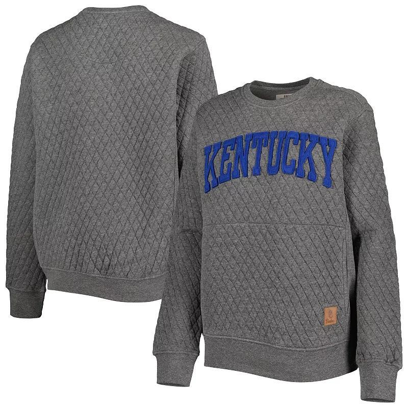 Womens Pressbox Heather Charcoal Kentucky Wildcats Moose Quilted Pullover Sweatshirt Product Image