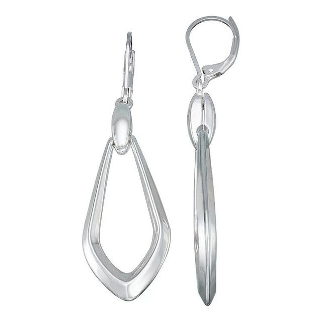 Napier Silver Tone Open Rhombus Drop Earrings, Womens Product Image