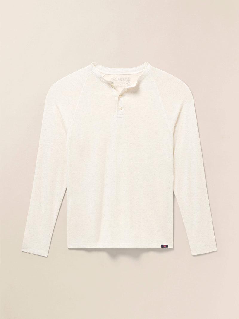 Long-Sleeve Cloud Henley (Tall) - Ivory Heather Product Image