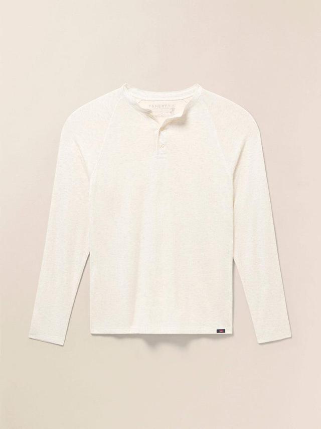 Long-Sleeve Cloud Henley (Tall) - Ivory Heather Product Image