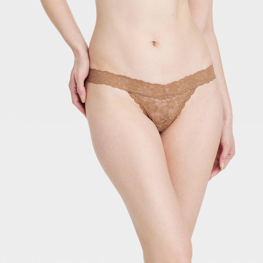 Womens Allover Lace Thong - Auden Camel XL Product Image