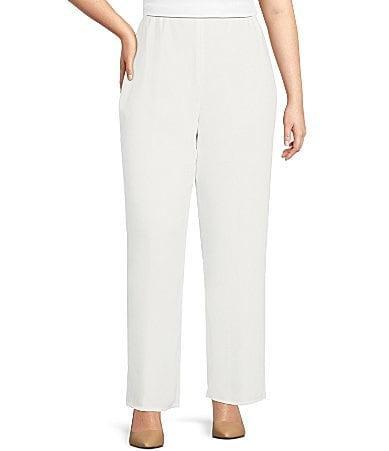 Caroline Rose Plus Size Matte Crepe Pull-On Straight Leg Pants Product Image