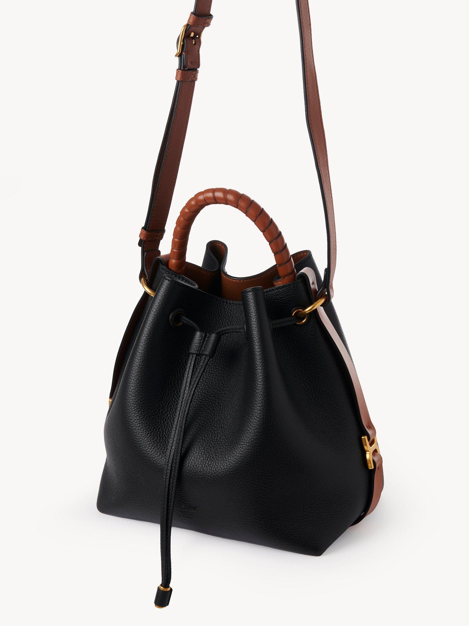 Marcie bucket bag in grained leather Product Image