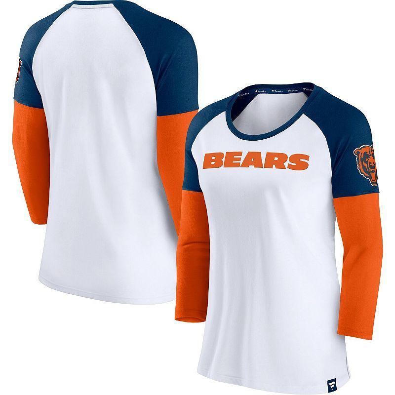 Womens Fanatics Branded /Navy Chicago Bears Durable Raglan 3/4-Sleeve T-Shirt Product Image