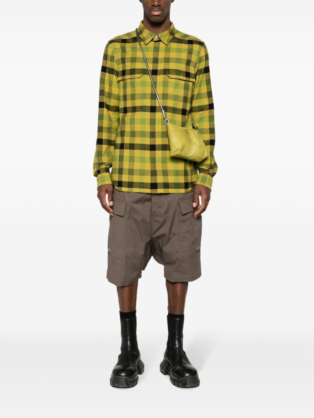 RICK OWENS Yellow Check Shirt Product Image