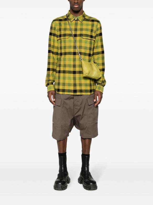 RICK OWENS Yellow Check Shirt Product Image