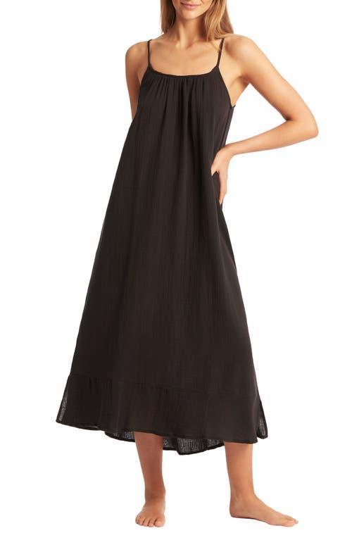 Sea Level Sunset Cotton Cover-Up Sundress Product Image