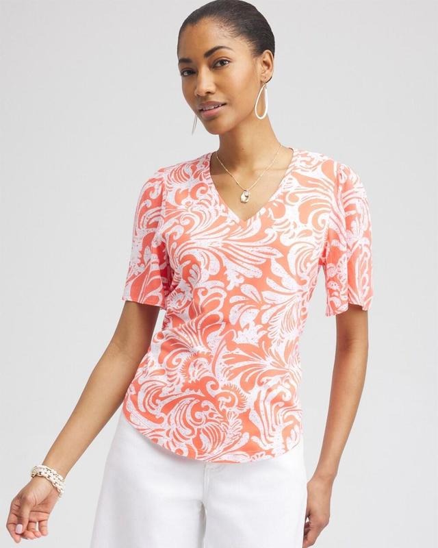 Paisley Gauze Flutter Sleeve Top Product Image