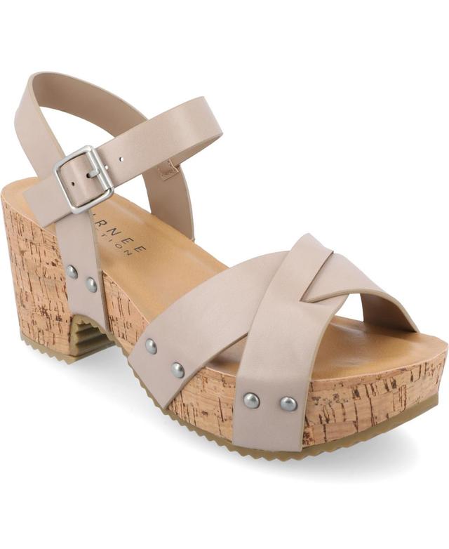 Journee Collection Valentina Womens Platform Sandals Product Image