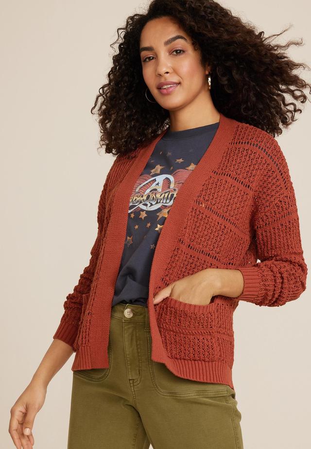 Open Stitch Pocket Cardigan Product Image