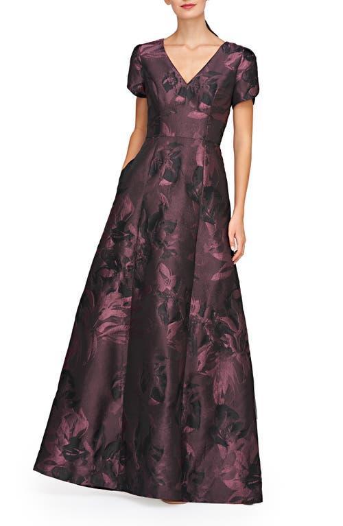 Kay Unger Rowena Metallic Jacquard Ballgown Product Image