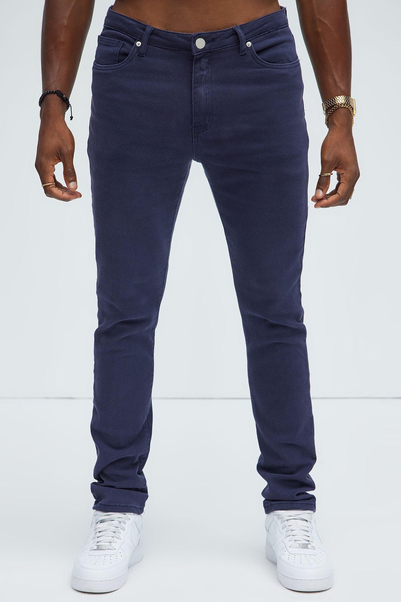 Cornell Stacked Skinny Jeans - Navy Product Image