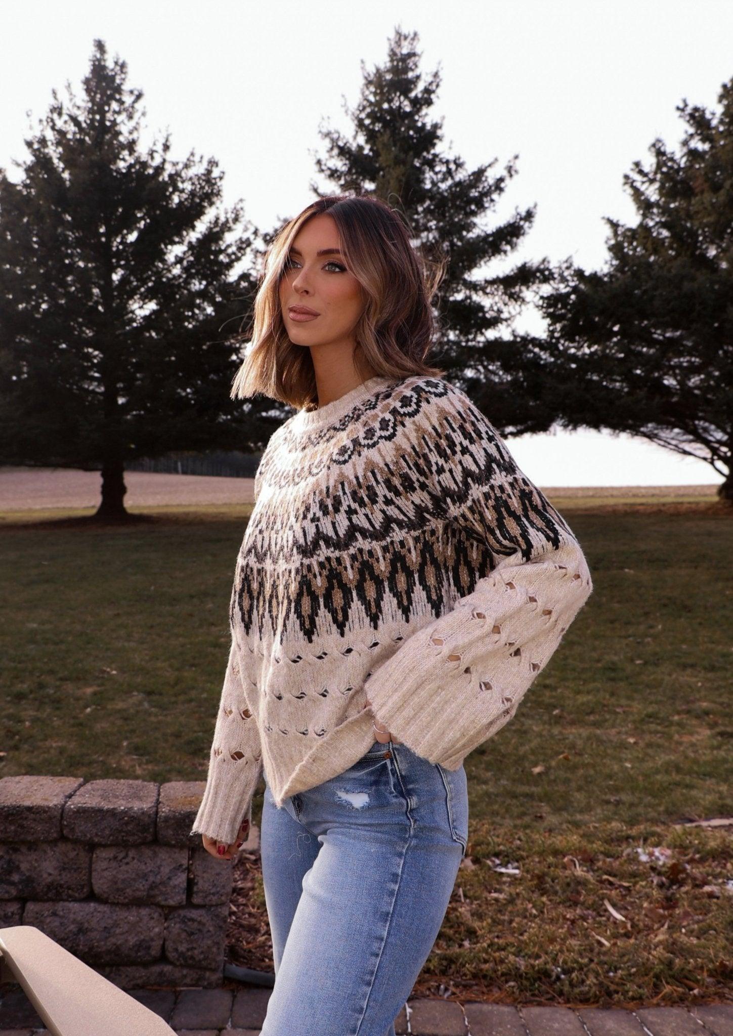 Steve Madden Cream Suzette Fair Isle Sweater Product Image