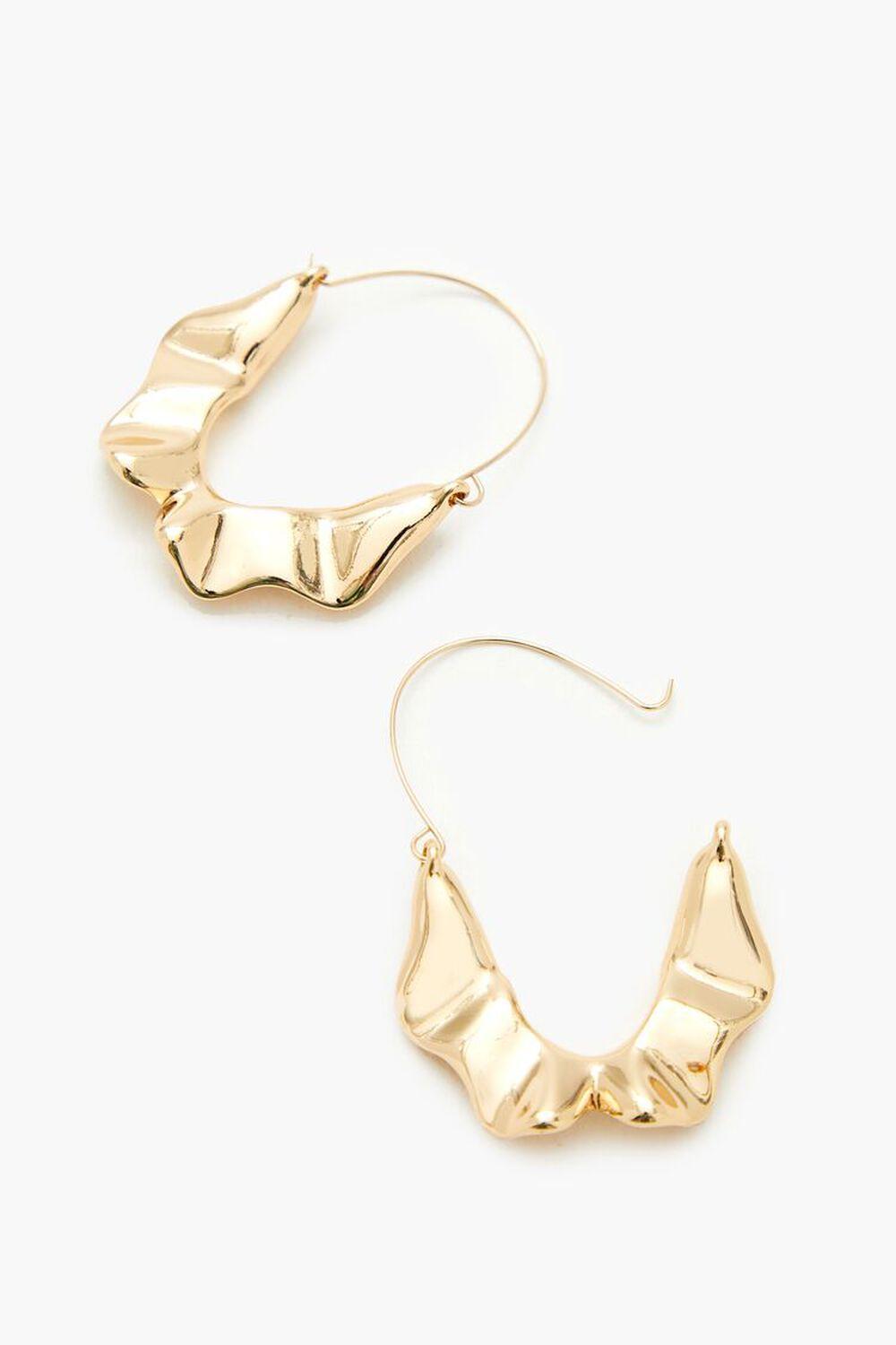 Abstract Hammered Hoop Earrings | Forever 21 Product Image