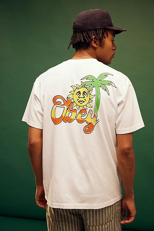 OBEY Island Graphic Heavyweight Cotton Tee Mens at Urban Outfitters Product Image