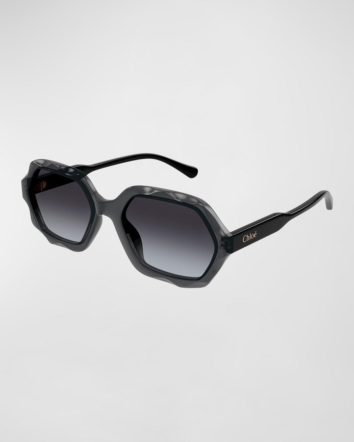 Womens Olivia 56MM Acetate Rectangular Sunglasses Product Image