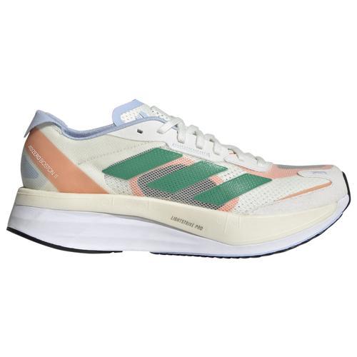 adidas Womens adiZero Boston 11 - Running Shoes White Tint/Court Green/Coral Fusion Product Image