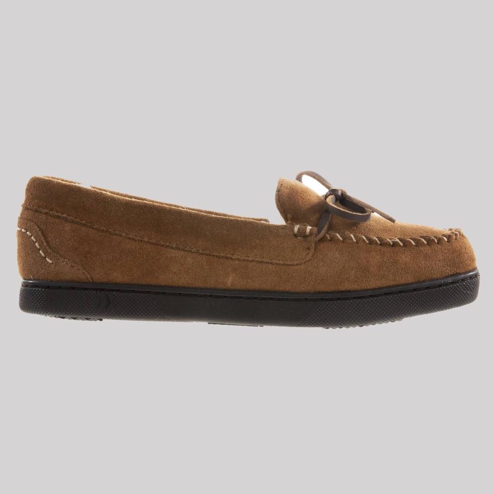 Isotoner Women's Genuine Suede Moccasin Slippers - Tan L Product Image